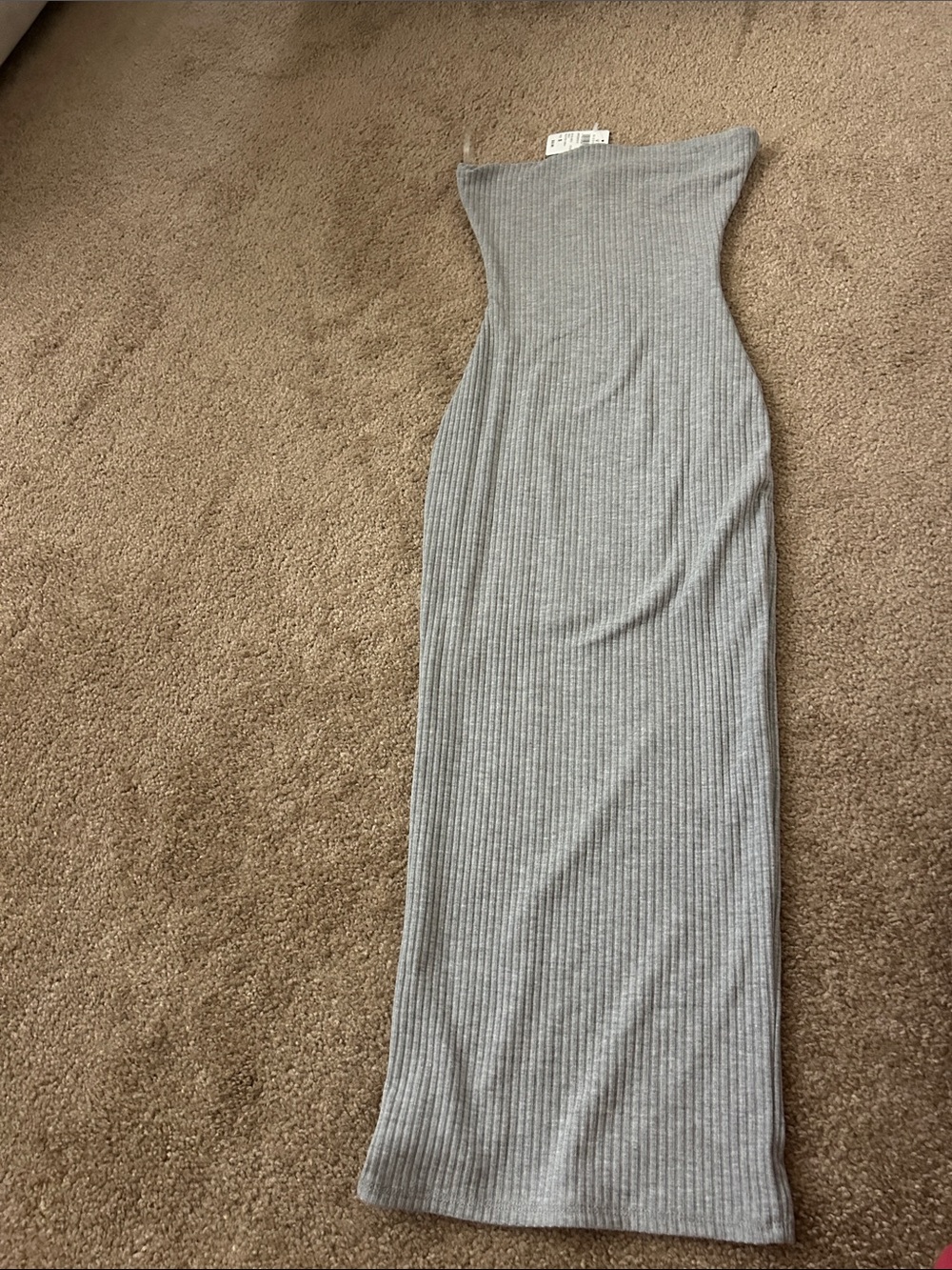 Windsor Strapless Ribbed Maxi Dress - Gray